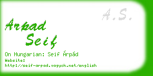 arpad seif business card